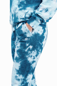 TIE-DYE JOGGER PANT W/EMBROIDERED SEA TURTLE - BLUES