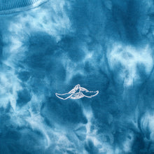 Load image into Gallery viewer, TIE-DYE CREW SWEATSHIRT W/EMBROIDERED SEA TURTLE - BLUES