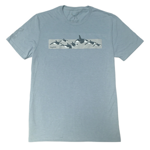 Screened Orca T-Shirt - Soft & Sustainable - Lt. Blue