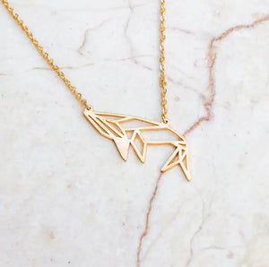 Geometric Sea Life Necklace - Choose Whale or Dolphin
