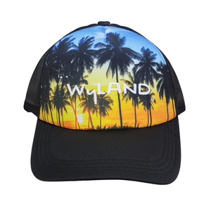 Wyland Signature Foamy Trucker Hat - Choose Big Wave or Palm Tree Print