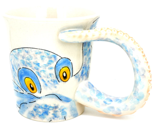 Hand Painted Ceramic Octopus Mug