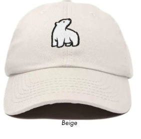 Polar Bear Embroidered Dad Cap - Choose from 6 Great Colors