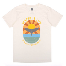 Load image into Gallery viewer, Organic Tee with Whale Tail Screen &#39;Water is Life&#39; - Ivory