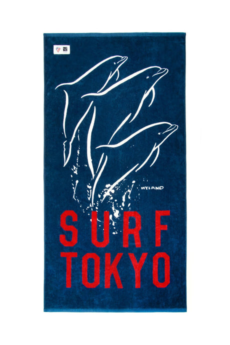 Surfing Dolphins Beach Towels with Dolphin Print and Surf Tokyo