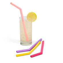 Load image into Gallery viewer, Colorful Silicone Straw Set of 4 with Brush