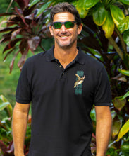 Load image into Gallery viewer, Luxury Soaring Sea Turtle Polo Shirt - Black Pique