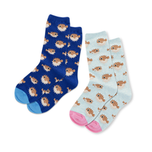 Load image into Gallery viewer, Kid&#39;s Size Puffer Fish Jacquard Socks - Choose from 2 Colors