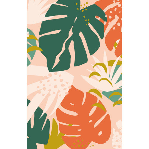 Tropical Monstera Print Lined Notebook - Lay-flat Construction