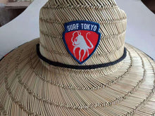 Load image into Gallery viewer, Octopus Print Straw Lifeguard Hat with &#39;SURF TOKYO&#39; Patch - Proceeds Benefit USA Surfing &amp; Wyland Foundation