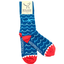 Load image into Gallery viewer, USA Made Cotton Jacquard Shark Socks - one size fits most!