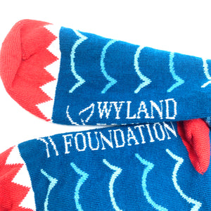 USA Made Cotton Jacquard Shark Socks - one size fits most!