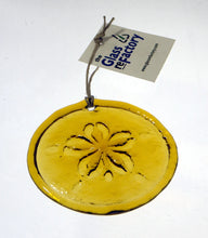 Load image into Gallery viewer, Recycled Pressed Glass Sand Dollar Sun Catcher - Choose Blue or Yellow